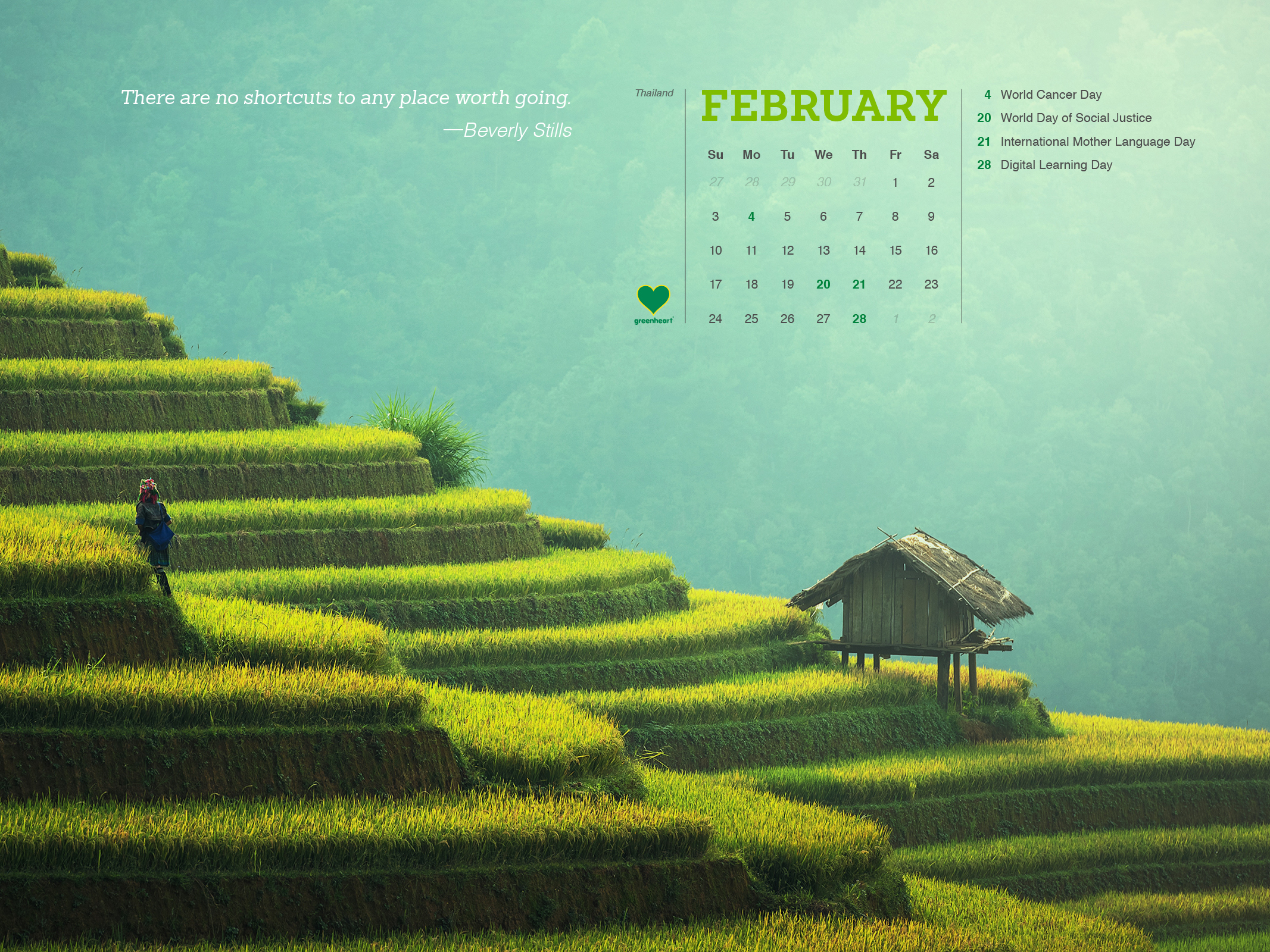 Introducing our 2019 Greenheart Calendar!